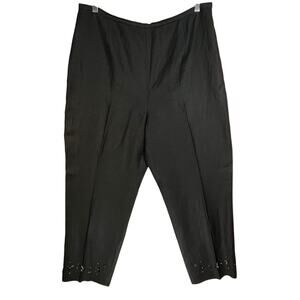 Yves Cossette DEPECHE‎ Mode Vintage Womens  Black Linen Rayon Blend Pants 14